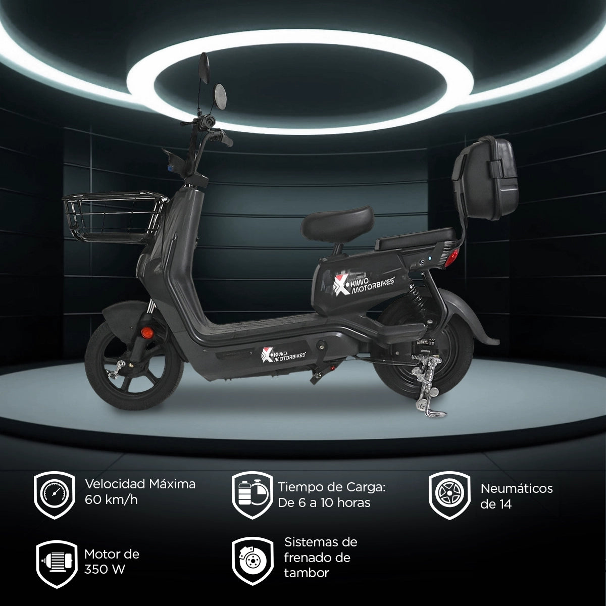 Bicicleta Eléctrica Kiwo color Negro 2023