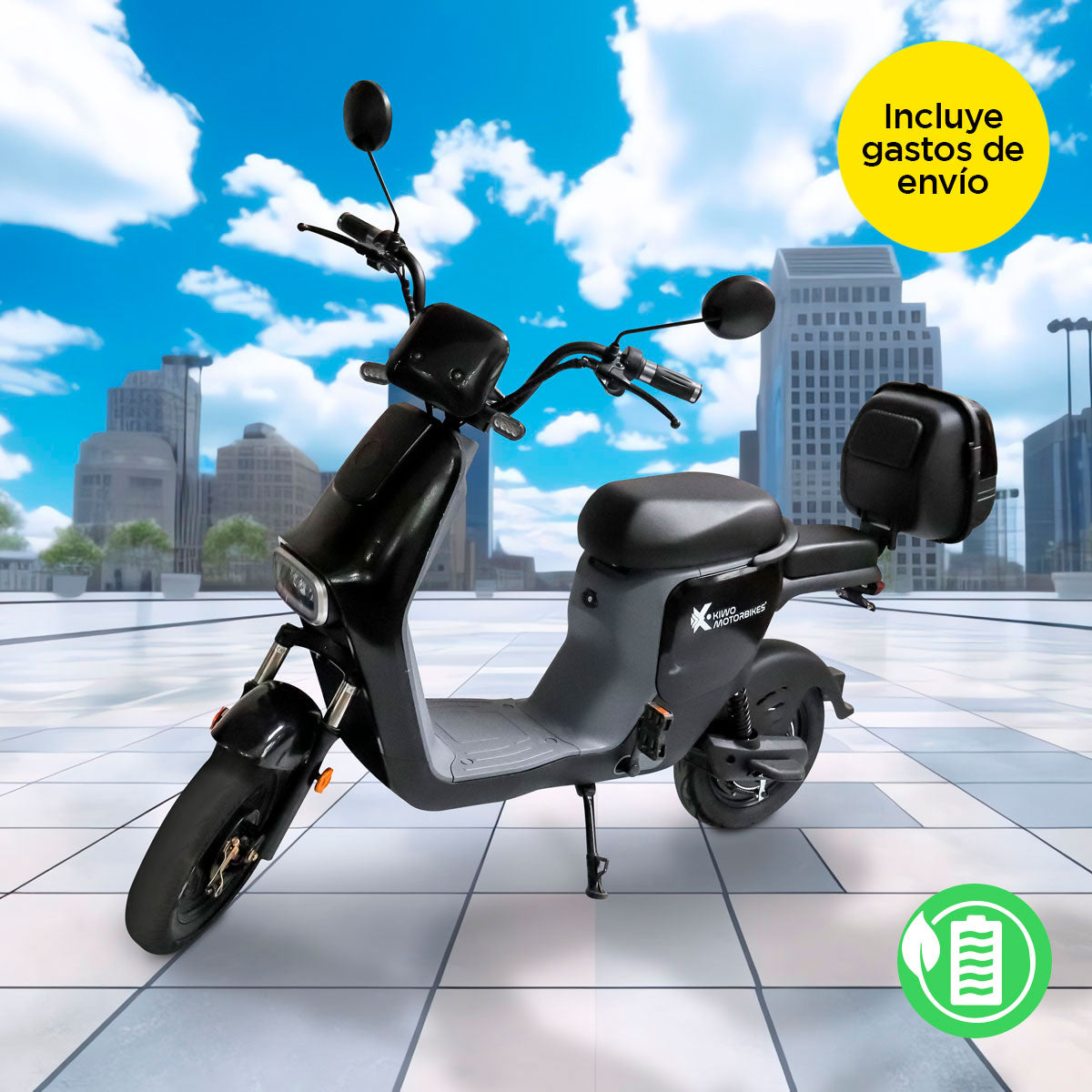 Bicicleta Eléctrica Kiwo, SSD100 color Negro con Gris