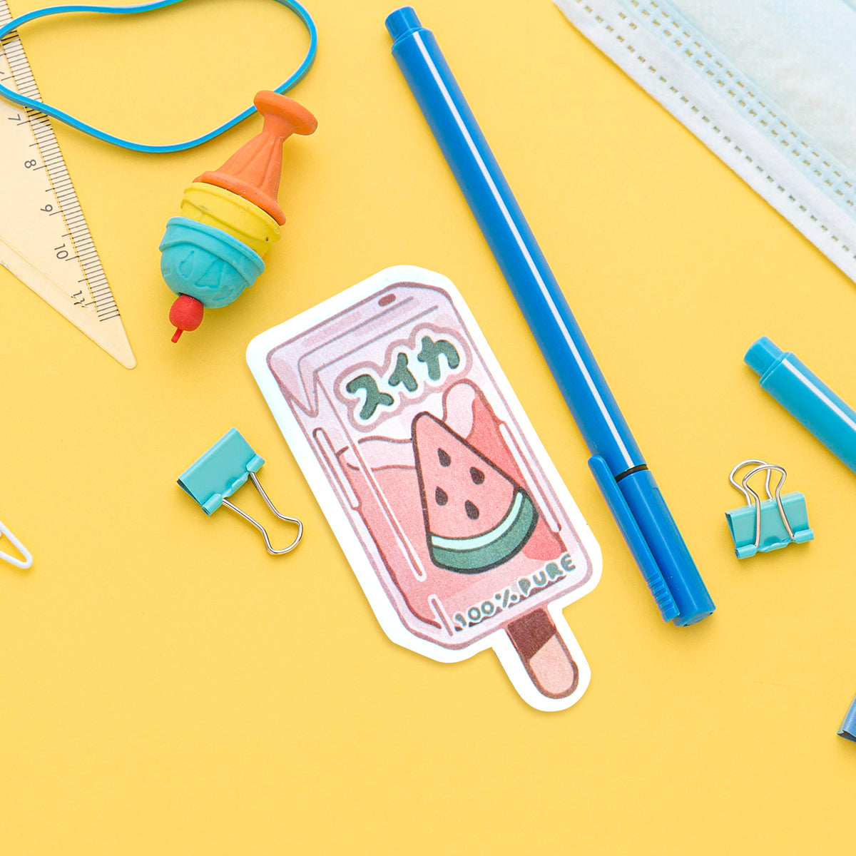 Notas Adhesivas con Diseño de Paleta, Sandia