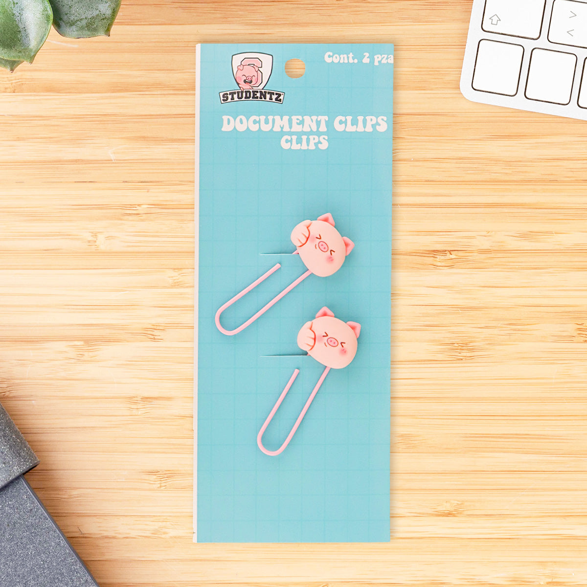 Clips con Diseño de Puerquitos, 2 pzas