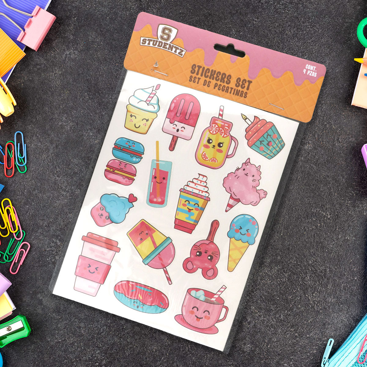Stickers con Adhesivo en Forma de Postres
