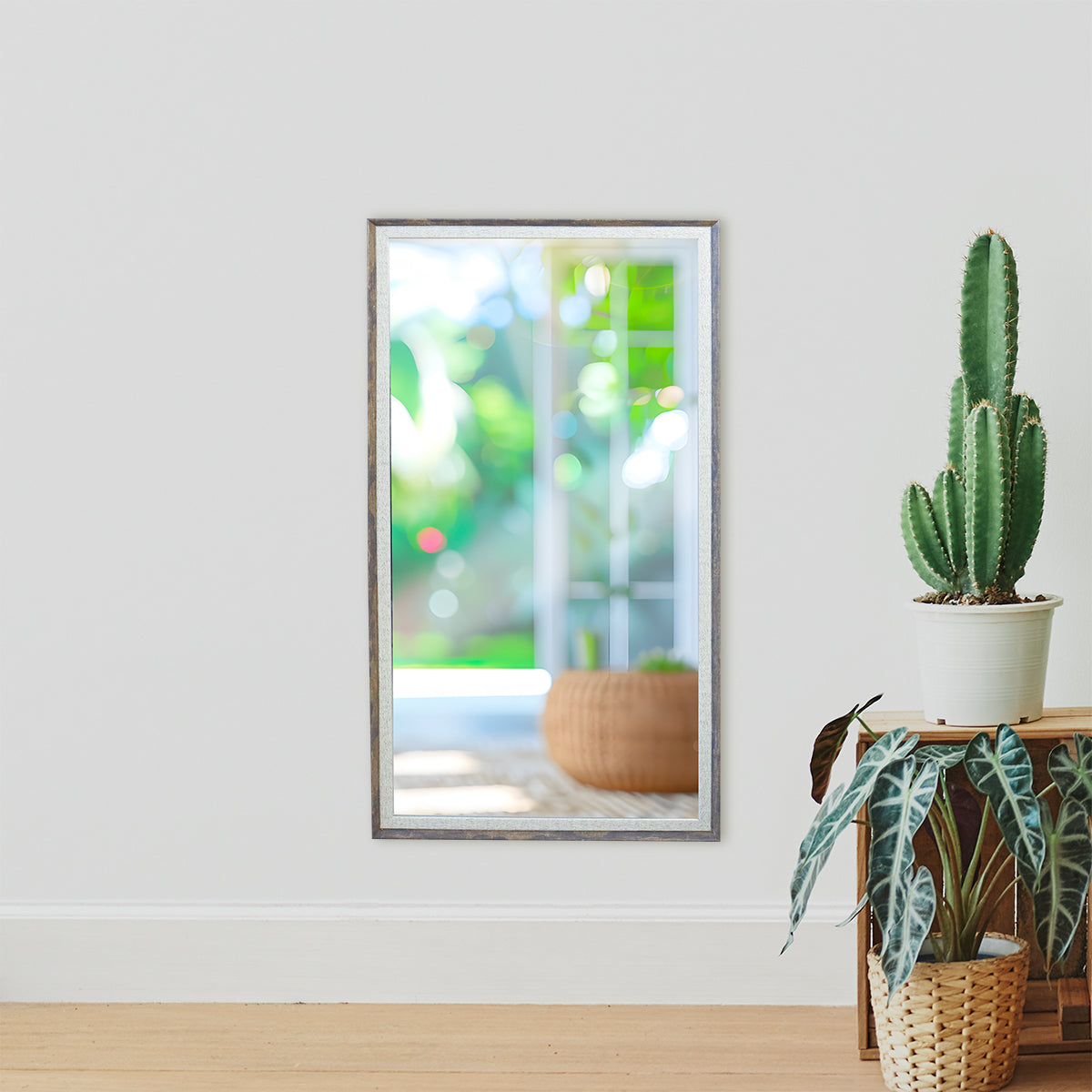 Espejo Decorativo con Marco color Jazmín, 30x60cm