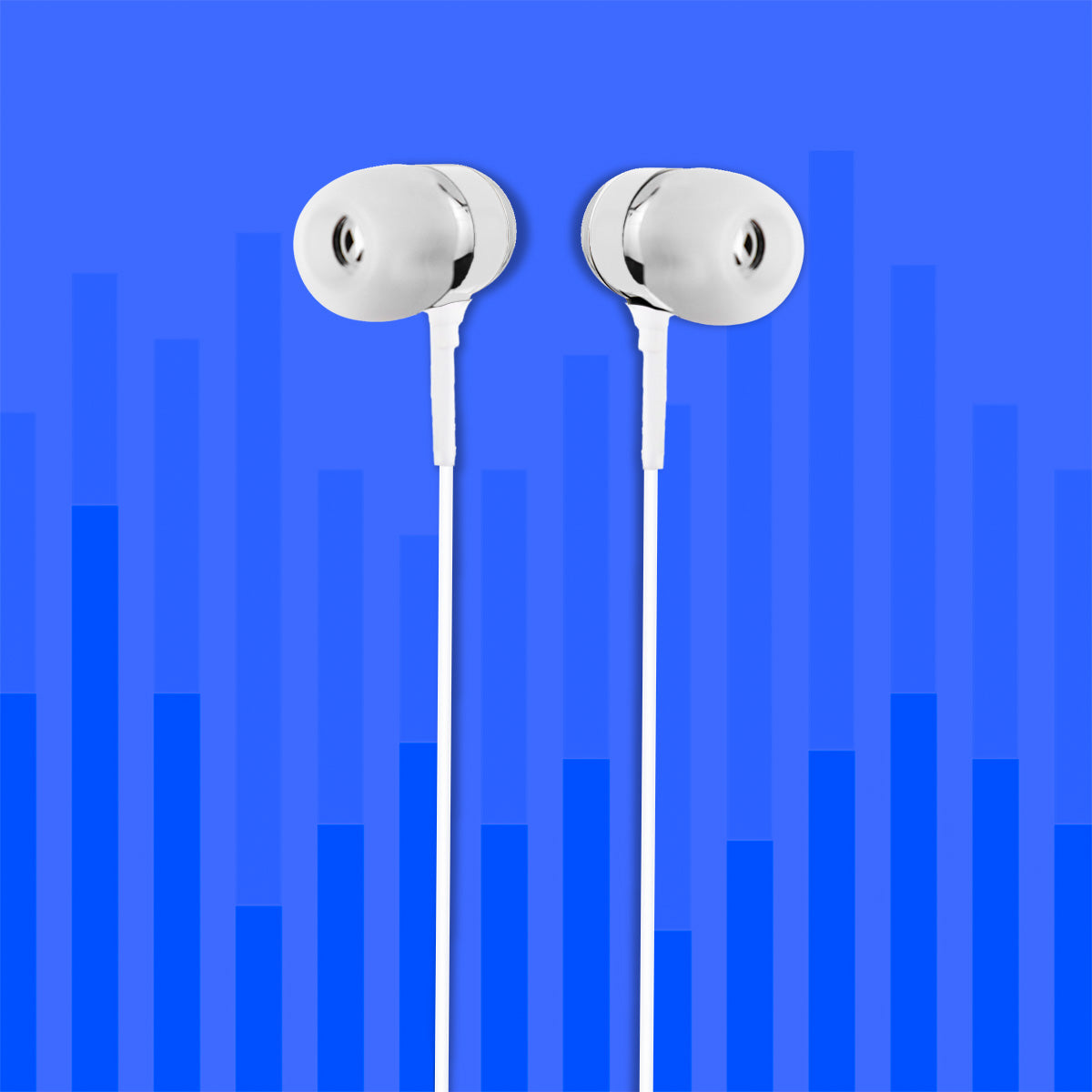 Audífonos Alámbricos color Blanco con Rosa