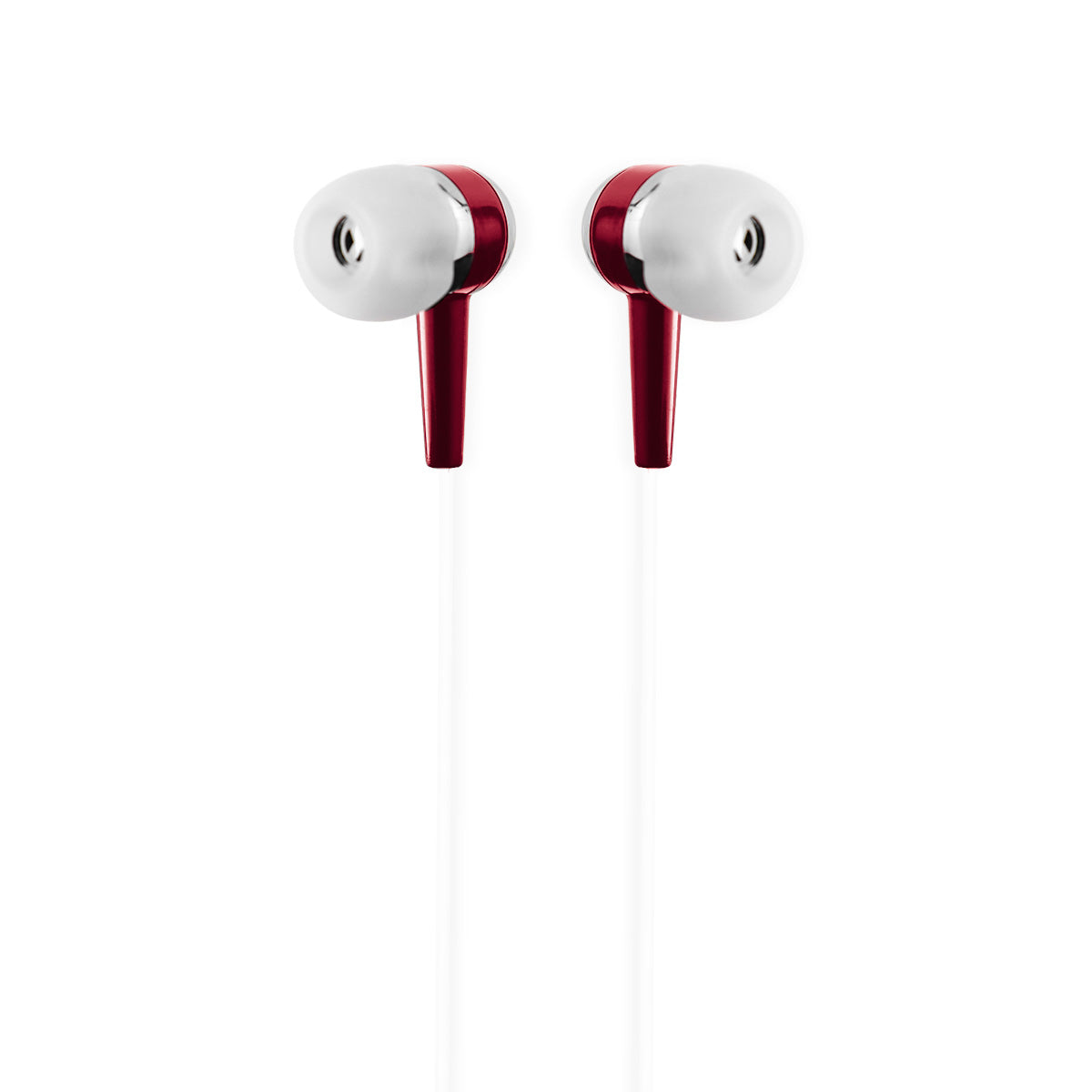 Audífonos Alámbricos color Blanco con Rojo