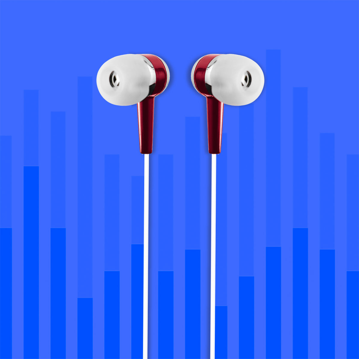 Audífonos Alámbricos color Blanco con Rojo