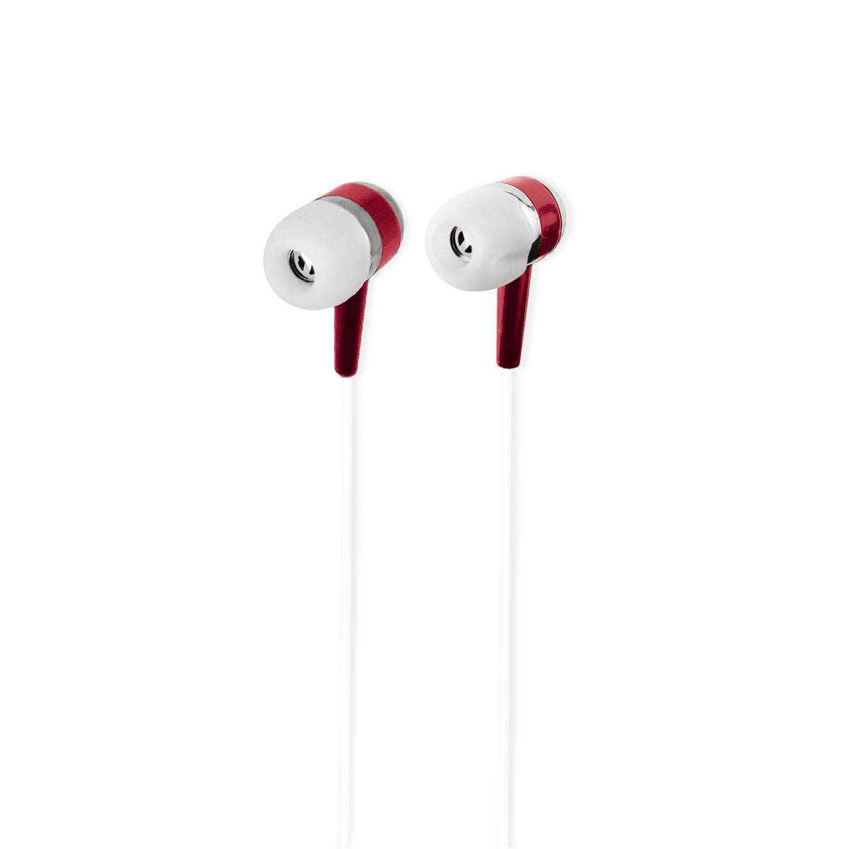 Audífonos Alámbricos color Blanco con Rojo