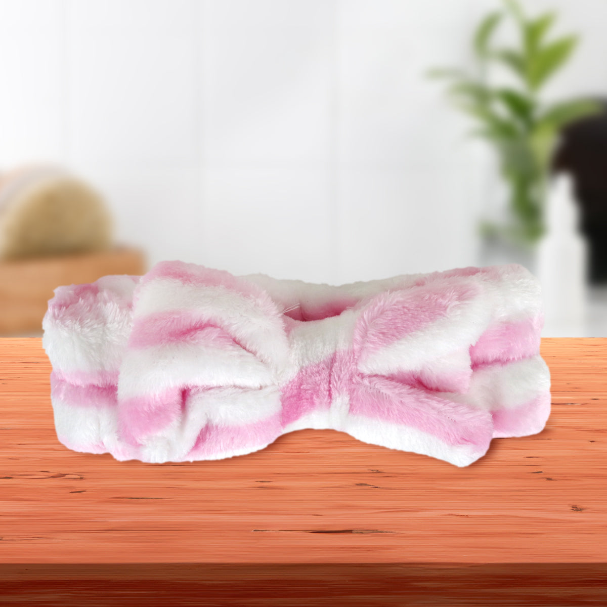 Diadema Facial con Moño para Dama, color Blanco con Rosa