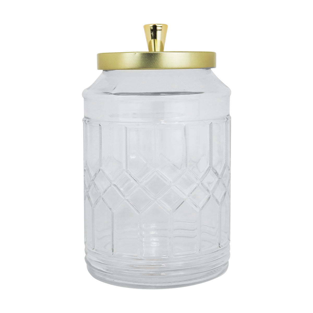 Frasco de Vidrio Rombos con Tapa, Capacidad 1300 ml