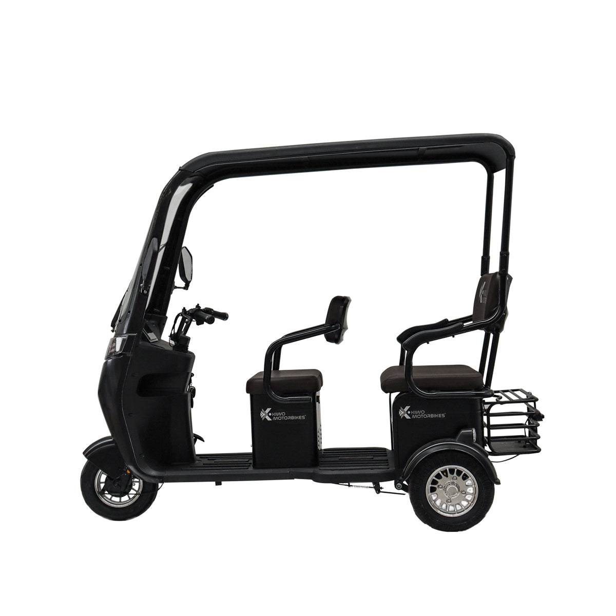 Kiwo, Triciclo Eléctrico con Techo, Modelo BTY002, Color Negro