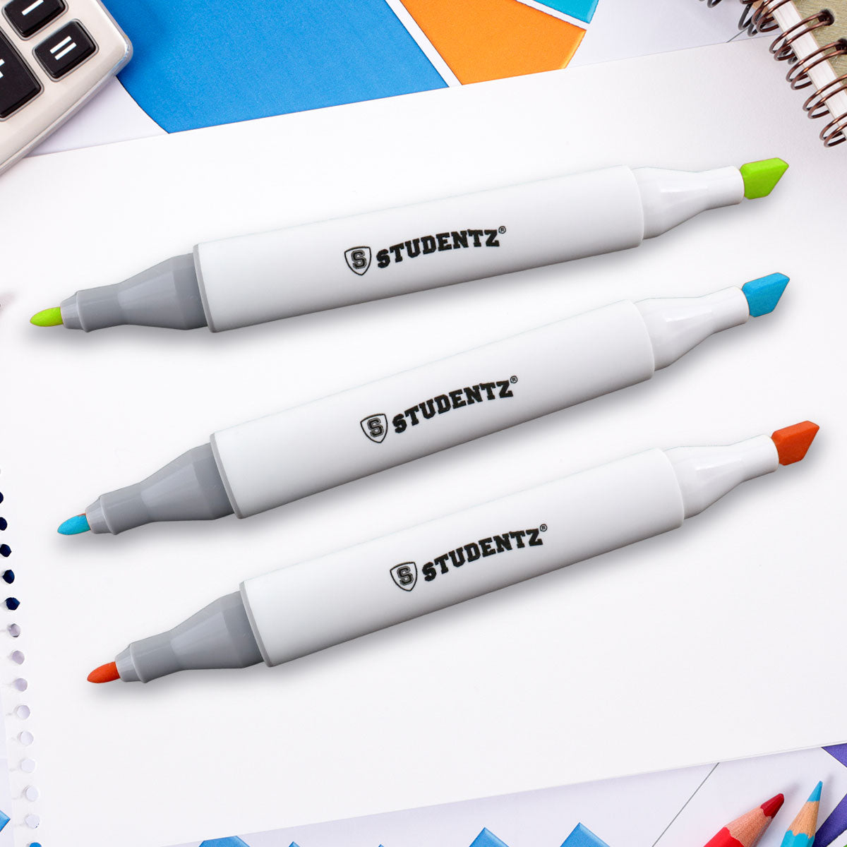 Marcadores de Doble Punta, 12 pzas