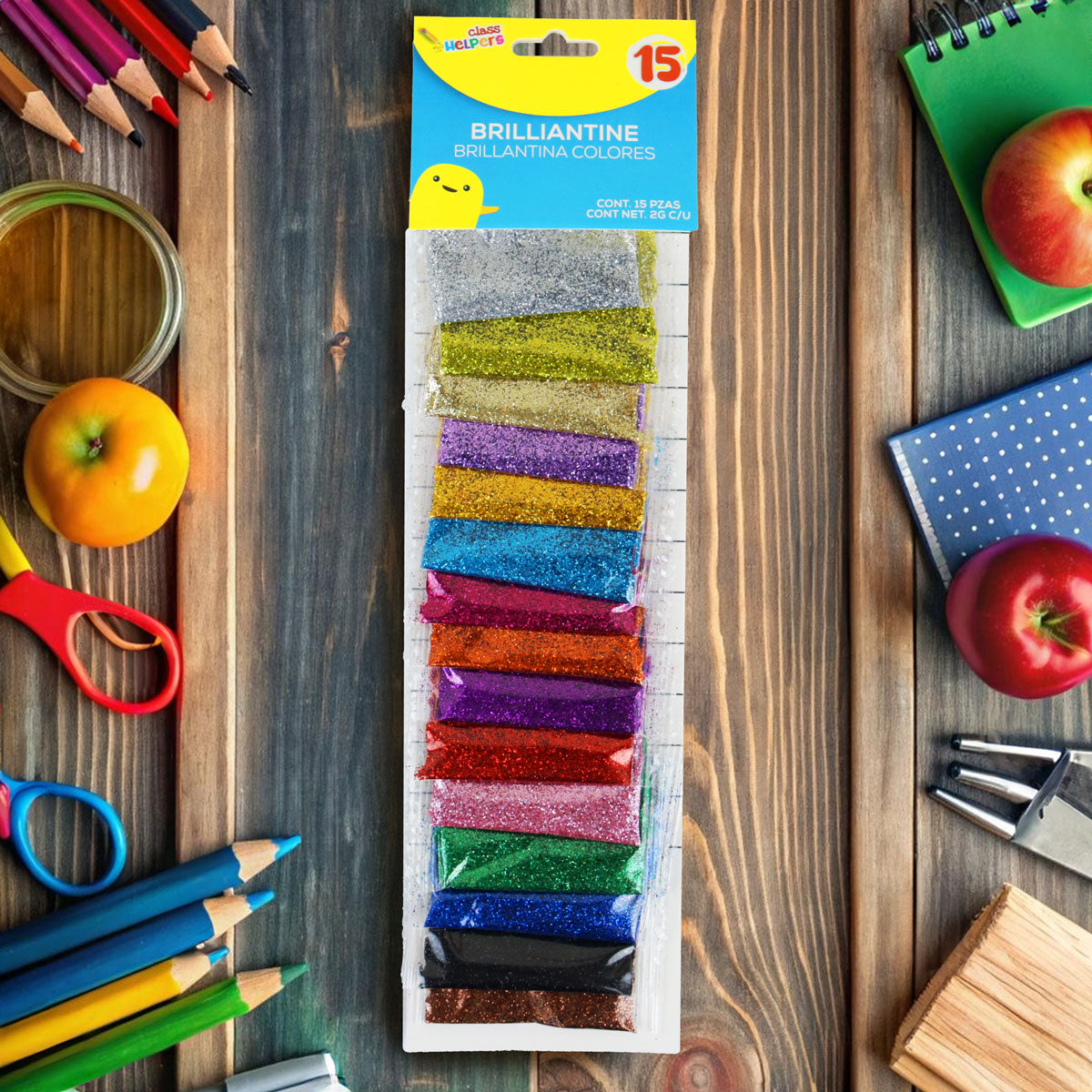 Paquete con Bolsitas de Brillantina, 15 pzas