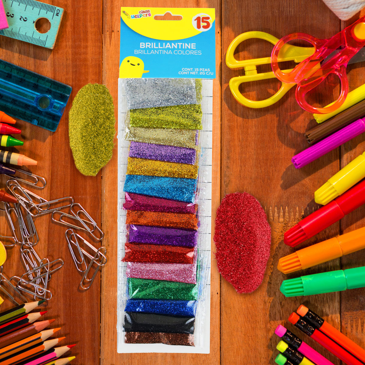 Paquete con Bolsitas de Brillantina, 15 pzas