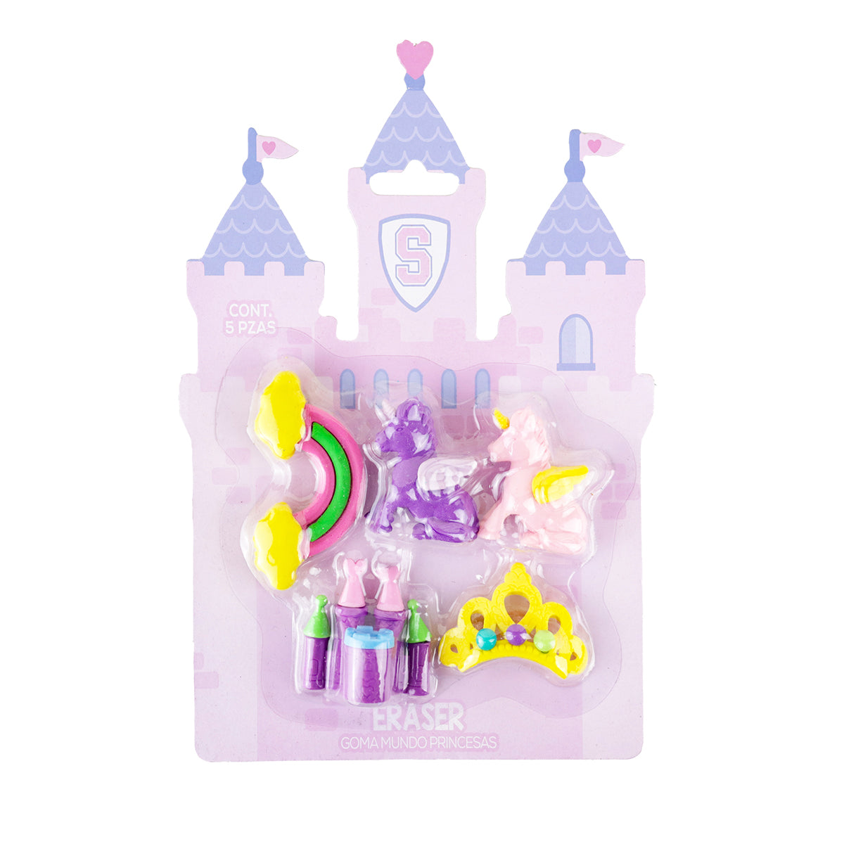 Set de 5 Gomas, Mundo de Princesa