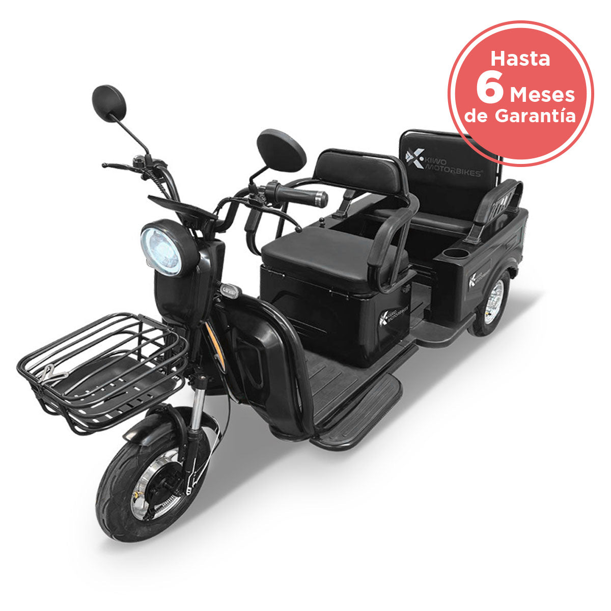 Kiwo, Triciclo Eléctrico para Pasajeros, Modelo BTY003, Color Negro