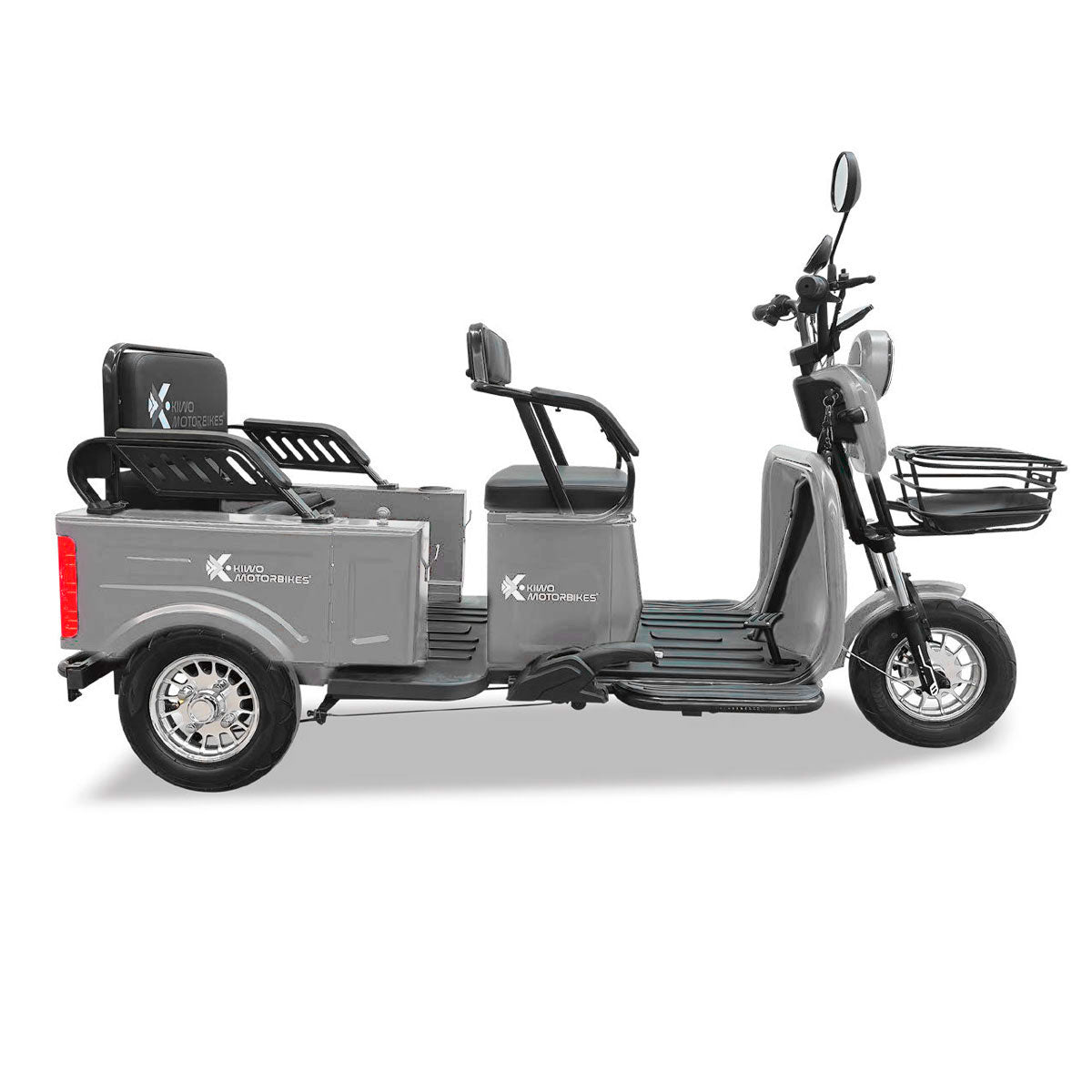Kiwo, Triciclo Eléctrico para Pasajeros, Modelo BTY003, Color Gris