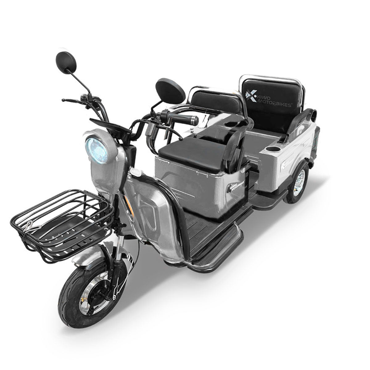 Kiwo, Triciclo Eléctrico para Pasajeros, Modelo BTY003, Color Gris