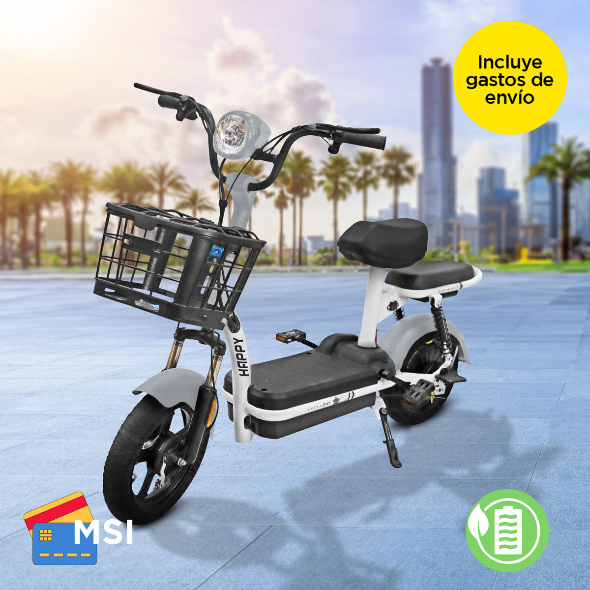 Bicicleta Eléctrica Kiwo GYE003, color Gris