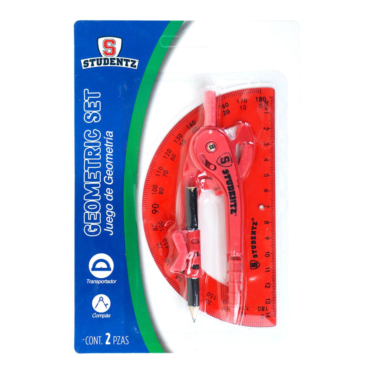 Juego Geométrico Básico, Color Rojo, 2 pzas