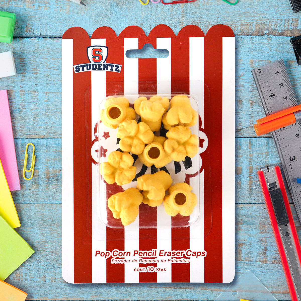 Palomitas, Set de 10 Gomas, Color Amarillo