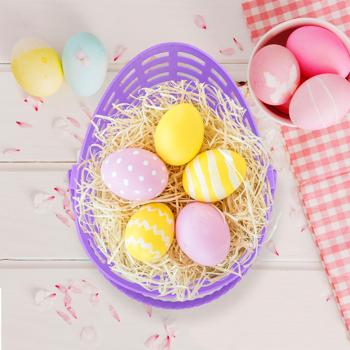 Canasta de Plástico en Forma de Huevo para Pascua, color Morado