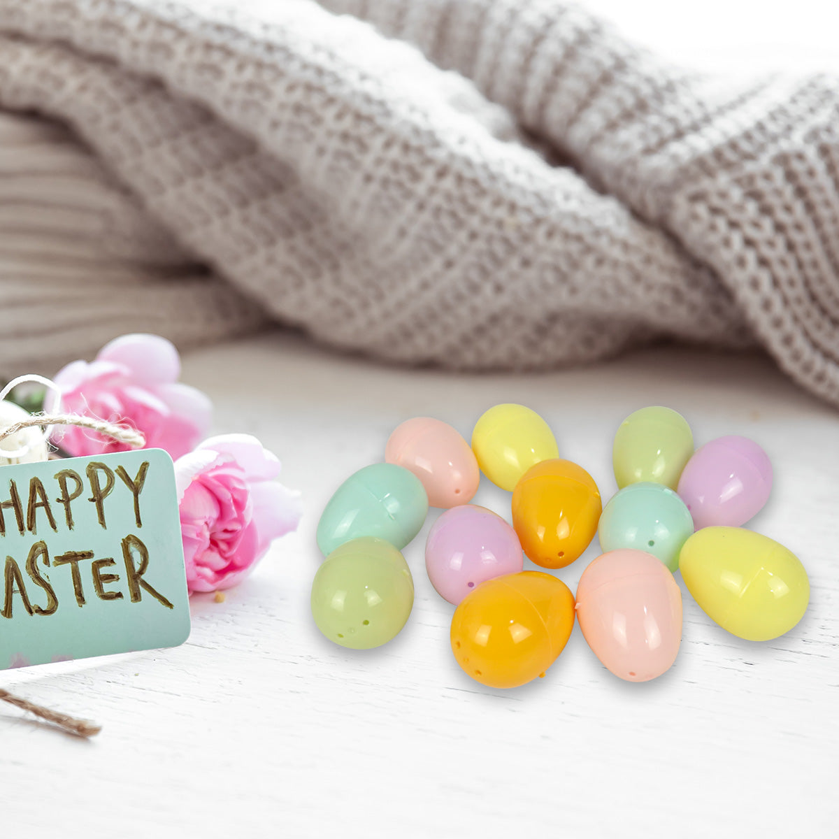 Set de 12 Huevitos para Pascua, Colores Pastel