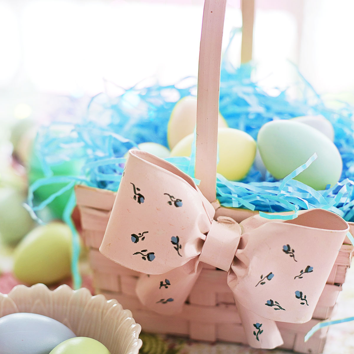 Pasto Decorativo para Pascua, color Azul Cielo