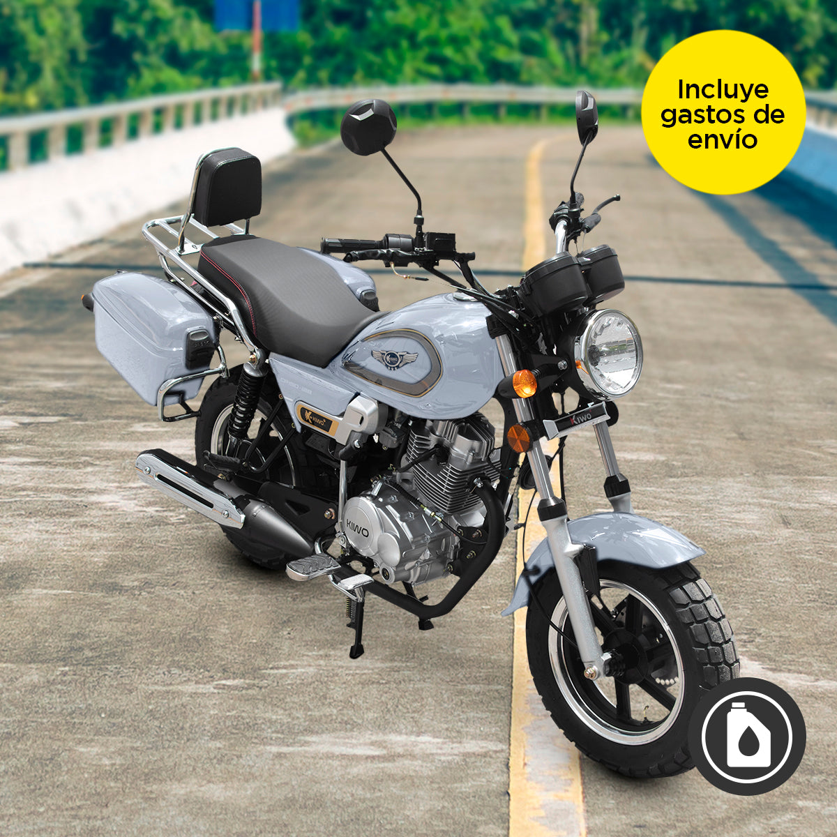 Motocicleta Kiwo 150 2024, color Gris