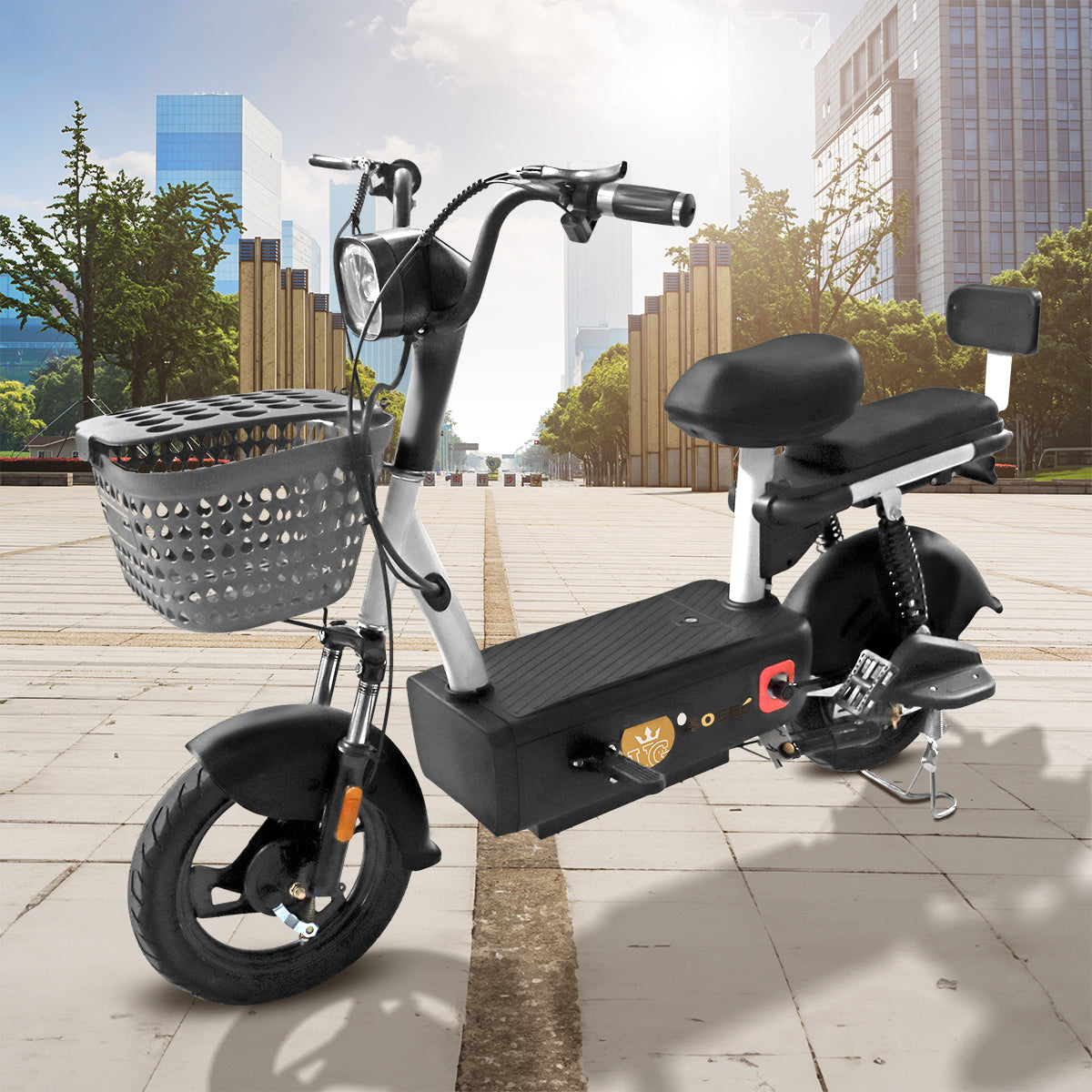 Bicicleta Eléctrica Kiwo GYE002, color Negro