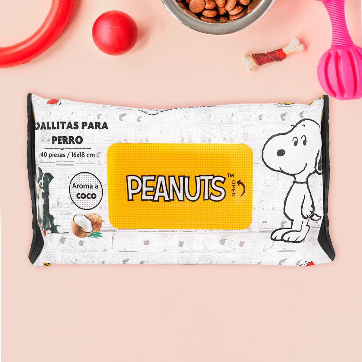 Toallitas Húmedas para Perro, Aroma Coco, 40 pzas
