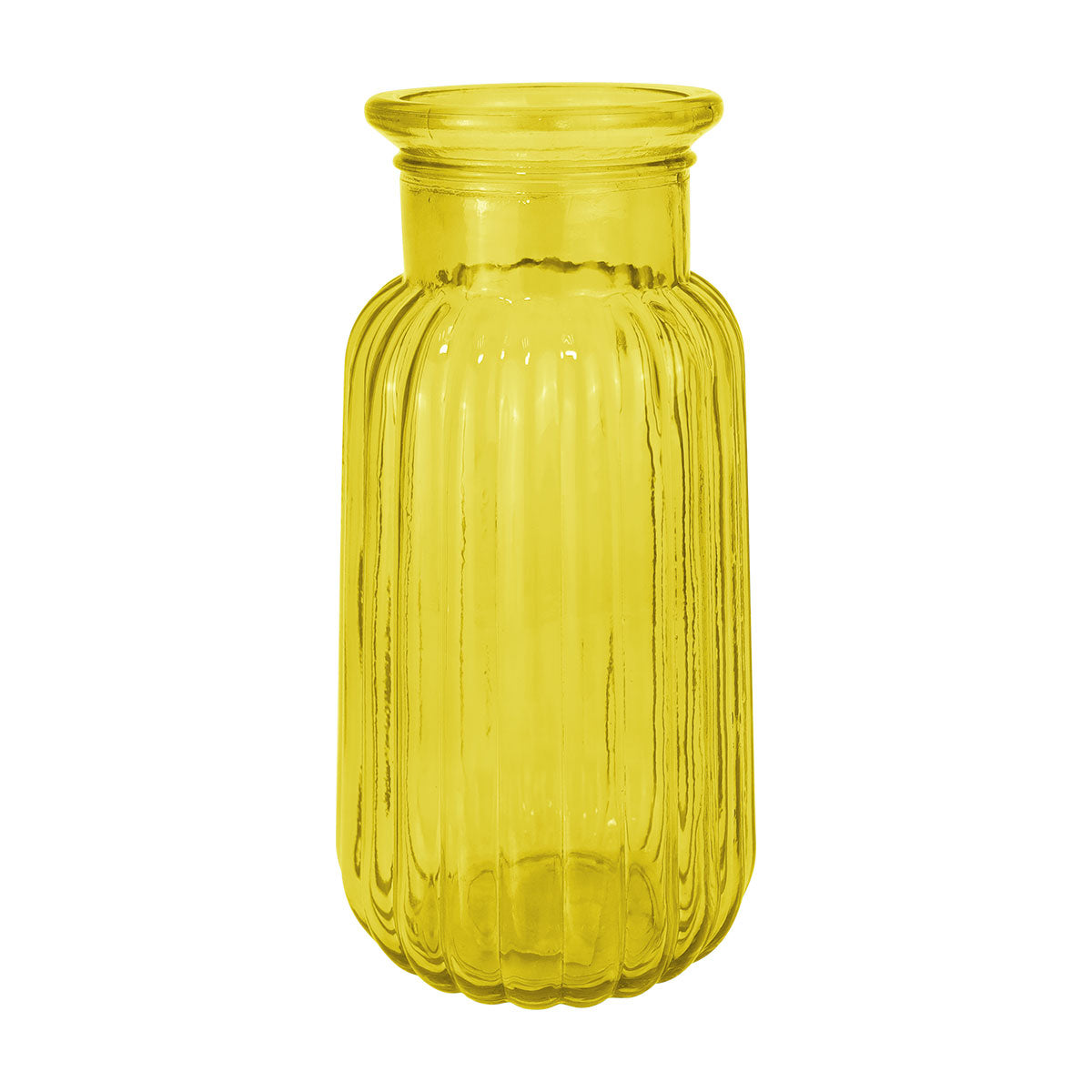 Florero de Cristal, Color Amarillo, 22x11 cm