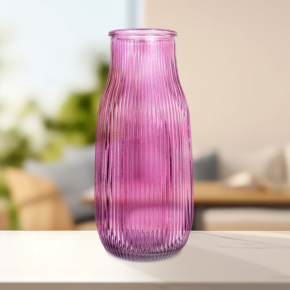 Florero de Cristal color Morado, 9x21cm