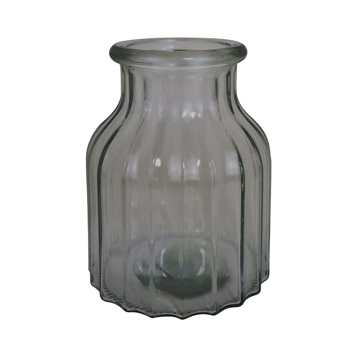 Florero de Cristal, Color Negro, 14x11 cm