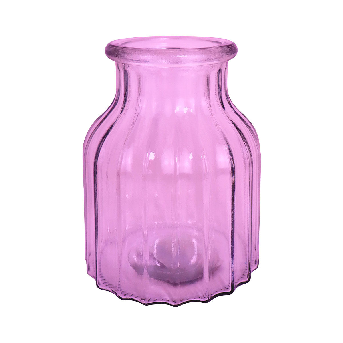 Florero de Cristal, Color Morado, 14x11 cm