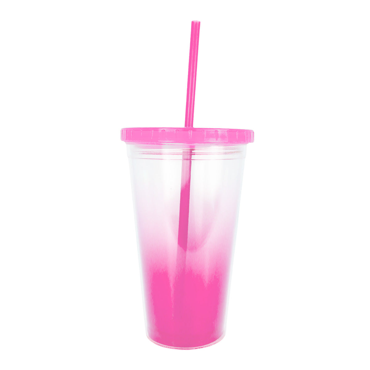 Vaso de Plástico con Tapa, color Fucsia