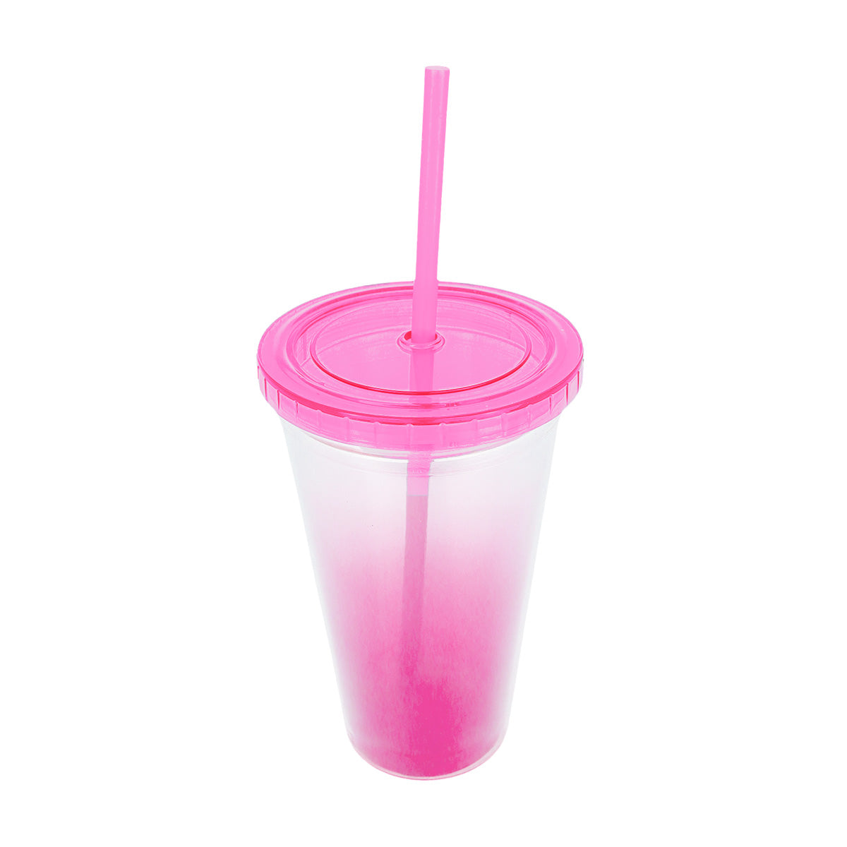 Vaso de Plástico con Tapa, color Fucsia