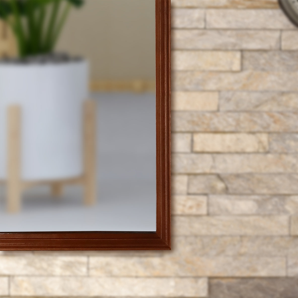 Espejo con Marco de Madera color Café, 29x90cm
