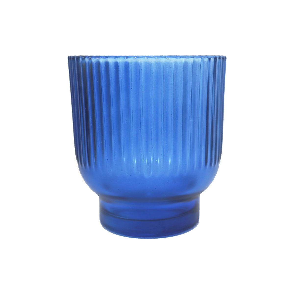 Portavelas de Cristal, Color Azul