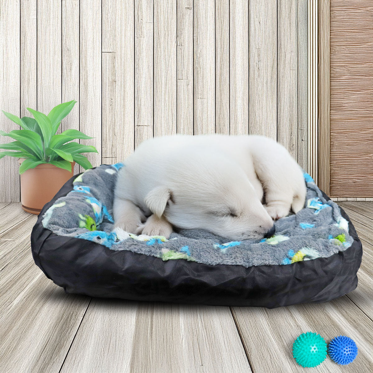 Cama para Mascota, Diseño Monstruos, Color Gris