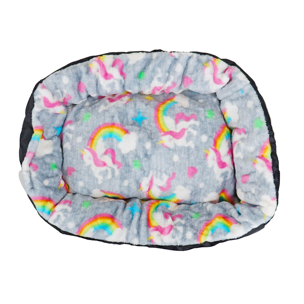 Cama para Mascota, Diseño Arcoíris, Color Gris