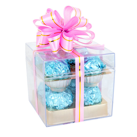 Caja de Acrílico con Chocolates, color Menta, Día de las Madres