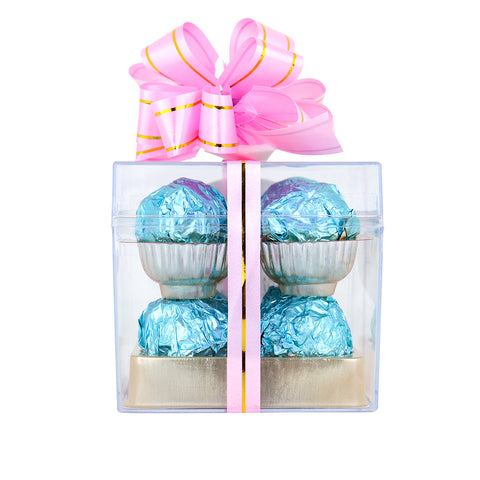 Caja de Acrílico con Chocolates, color Menta, Día de las Madres