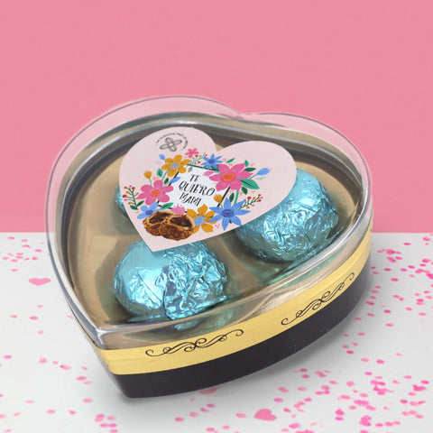 Caja de Chocolates en Forma Corazón 34gr, color Azul