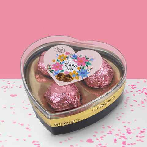 Caja de Chocolates en Forma Corazón 34gr, color Rosa