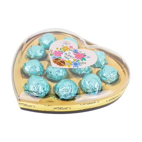 Caja de Chocolates en Forma Corazón color Azul 138 g. Día de las Madres
