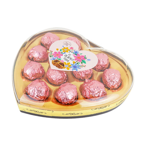 Caja de Chocolates en Forma Corazón color Rosa 138 g. Día de las Madres