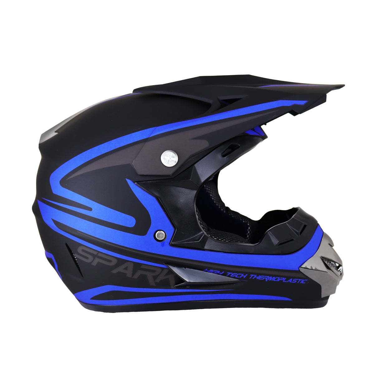 Casco de Motocross, Color Negro con Azul