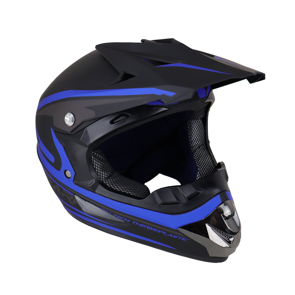 Casco de Motocross, Color Negro con Azul