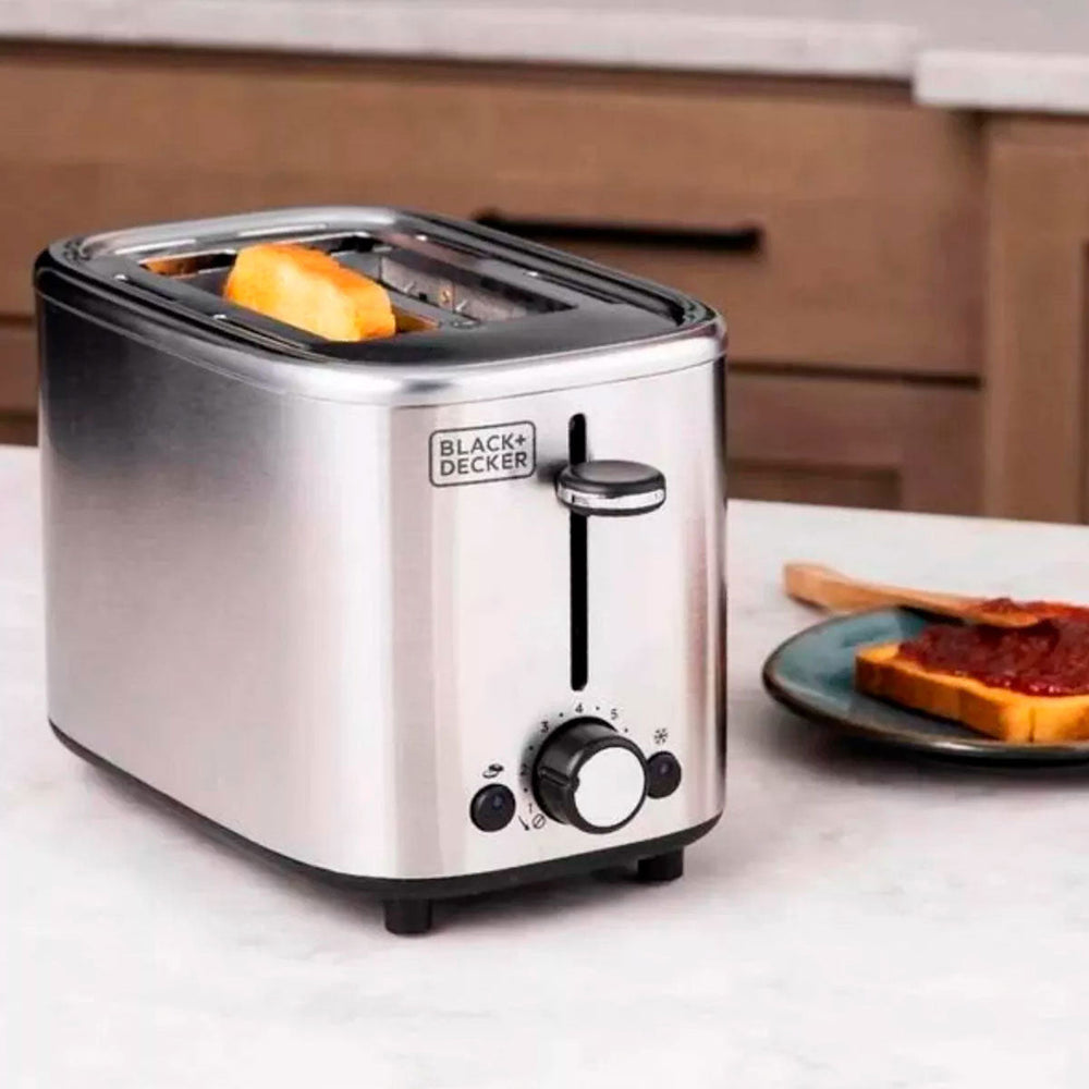 Tostadora Black+Decker de 2 Rebanadas TR0012SS, Gris