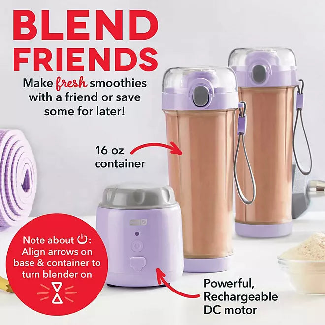 Batidora Personal USB Dash, 2 pzas, color Lila