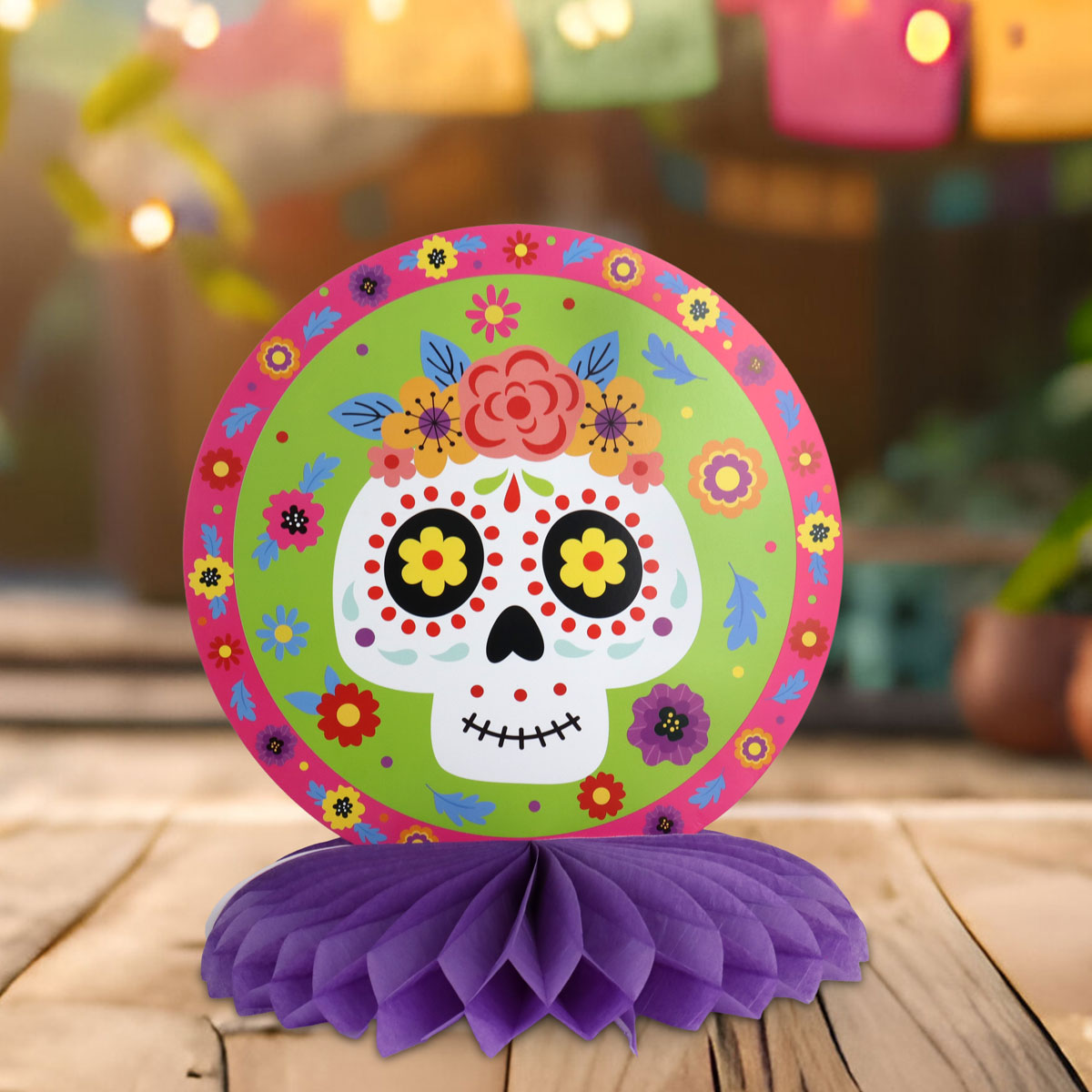 Decoración de Calavera color Rosa para Día de Muertos
